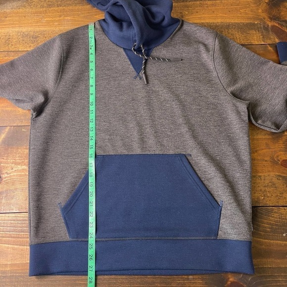 Lucky Brand Breathe Easy Tech Hoodie Grey Navy Blue Colorblock Men's Large - Picture 10 of 10